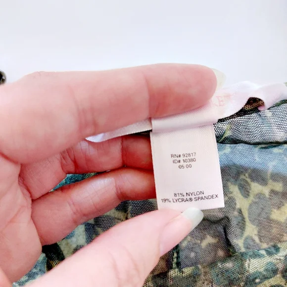 Y2k Green Cheetah Print (camo) Sheer Negligee Small Victoria Secret Boudoir 2000